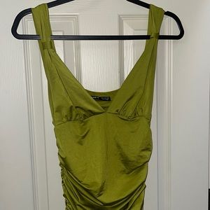 SHEIN body cinched dress size S color green